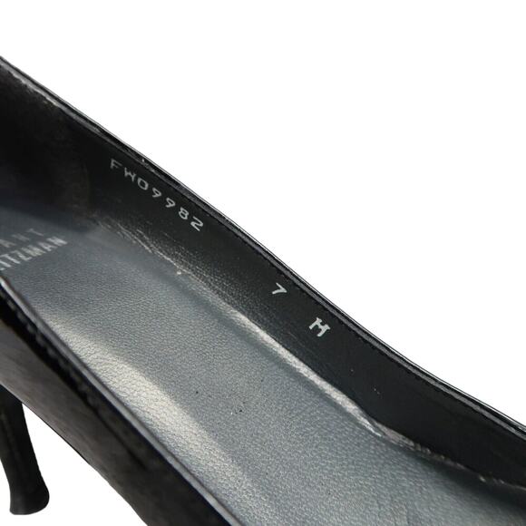 Stuart Weitzman Shoe Women 7 Pumps Platform Stiletto Patent Leather Formal Black - Picture 13 of 15